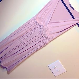Mauve Midi Front Twist Dress